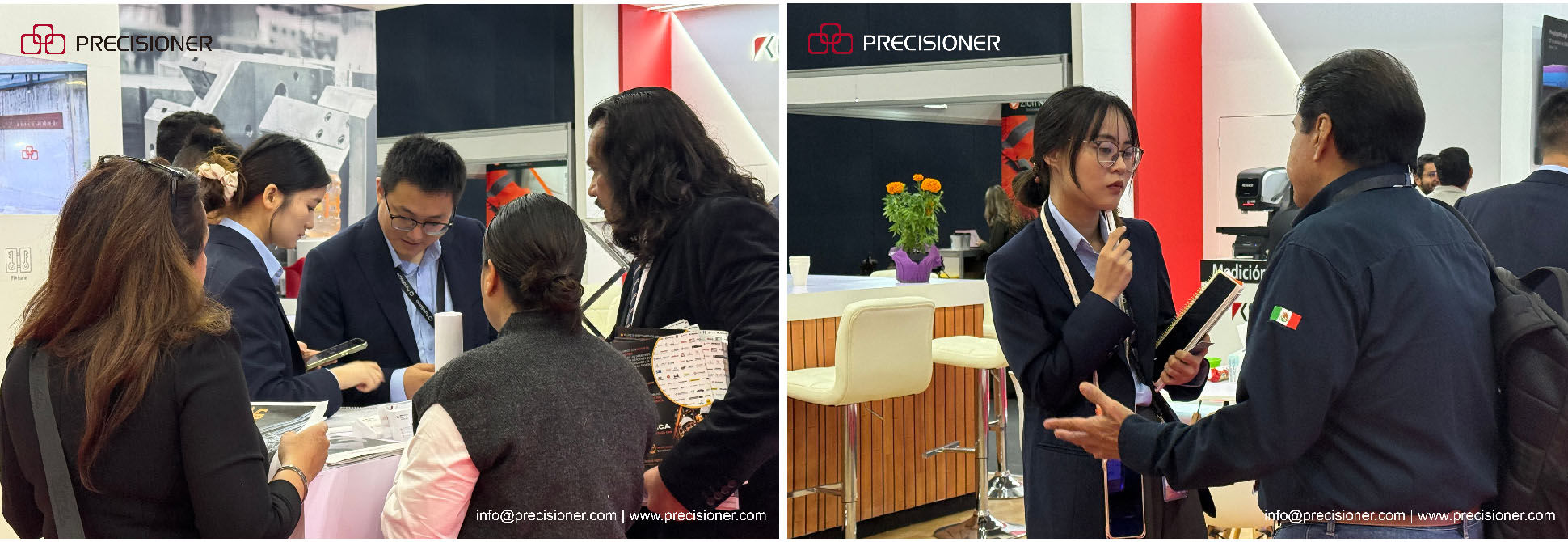 Precisioner team in discussion with visiting customers at Booth 3119 Precisioner team in discussion with visiting customers at Booth 3119